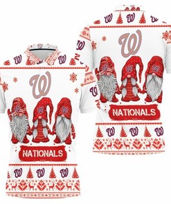 Show off your team pride with our Christmas Gnomes Washington Nationals Ugly Sweatshirt 3D all-over print polo shirt