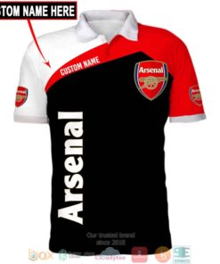 Show your Arsenal FC love with this Custom Name Black Red Polo Shirt