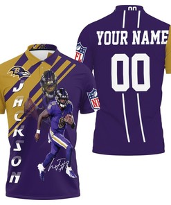 Show your Support for Lamar Jackson Baltimore Ravens with a Personalized 3D All Over Print Polo Shirt