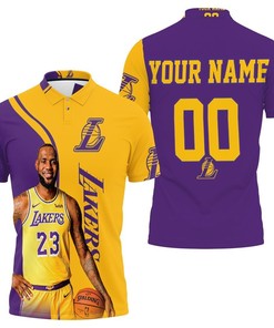 Show your Support for LeBron James and Los Angeles Lakers with a Personalized 3D All Over Print Polo Shirt