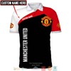 Show your Support for Manchester United with this Custom Name Black Red Polo Shirt