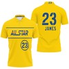 Show your Support for the Los Angeles Lakers with a 2021 All-Star Western Conference Gold Jersey Inspired 3D Polo Shirt