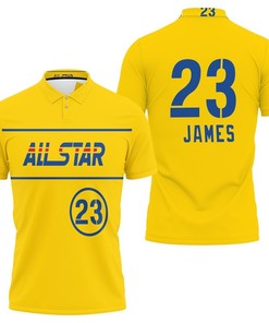 Show your Support for the Los Angeles Lakers with a 2021 All-Star Western Conference Gold Jersey Inspired 3D Polo Shirt