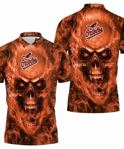 Show your fan spirit with our Baltimore Orioles MLB Fans Skull 3D All Over Print Polo Shirt with Athletic Design.