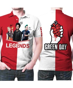 Show your love for band legends Green Day with our Grenade Logo 3D Printed Polo Shirt, personalized for Green Day fans.