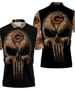 Show your love for the Pack in the Camouflage Skull Green Bay Packers American Flag Polo Shirt