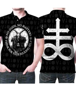 Show your personality with this Satan No Gods No Masters Thank For Your Self Devil Polo Shirt