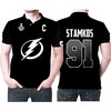 Show your support for Steven Stamkos, the Tampa Bay Lightning Player with this black jersey style Polo Shirt