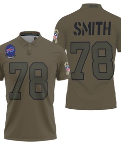 Show your support for the Buffalo Bills and Bruce Smith #78 with a 2019 Camo Salute to Service Custom Polo Shirt.