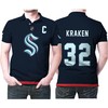 Show your support for the Seattle Kraken #32 NHL Ice Hockey Team with this blue 3D All Over Print Polo Shirt