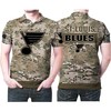 Show your support for veterans with St Louis Blues' Camouflage Veteran US Flag 3D All Over Print Polo Shirt
