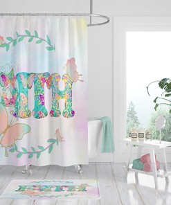 Shower Curtain, Boho, Faith and Butterflies, Bath Towels, Bath Mat, Bathroom Sets with Shower Curtains Decorative Print