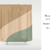 Sideling Shower Curtain, Modern Art Bathroom Decor with Abstract Light Brown Beige Green Design, Custom Sizes Available