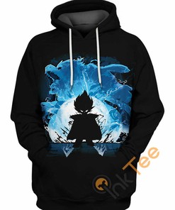 Silhouette of Vegeta Hoodie with 3D Print