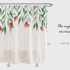 Simple Flowers Shower Curtain, Customizable Size, Plant Floral Bathroom Decor