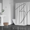 Simple One Line Abstract Shower Curtain Modern Minimalist Bath Curtain for Abstract Black and White Bathroom Decor