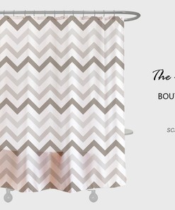 Simple Wavy Pattern Extra Thick Shower Curtain - Heavy Duty Polyester Fabric