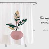 Simple and Elegant Leaves Shower Curtain, Waterproof Bathroom Decor, Customizable Sizes