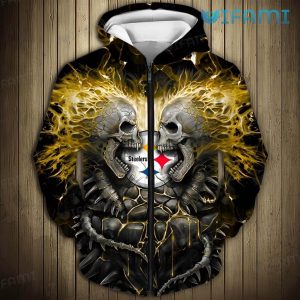 Skeleton Face To Face - Unique Steelers All Over Print Hoodie - Image 2