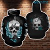 Skeleton Roses Black Unique Philadelphia Eagles 3D Hoodie with Custom Print