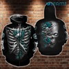 Skeleton Roses Logo Philadelphia Eagles 3D Zip Up Hoodie with Custom Print