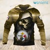 Skeleton Wearing Santa Hat - Steelers All Over Print Hoodie