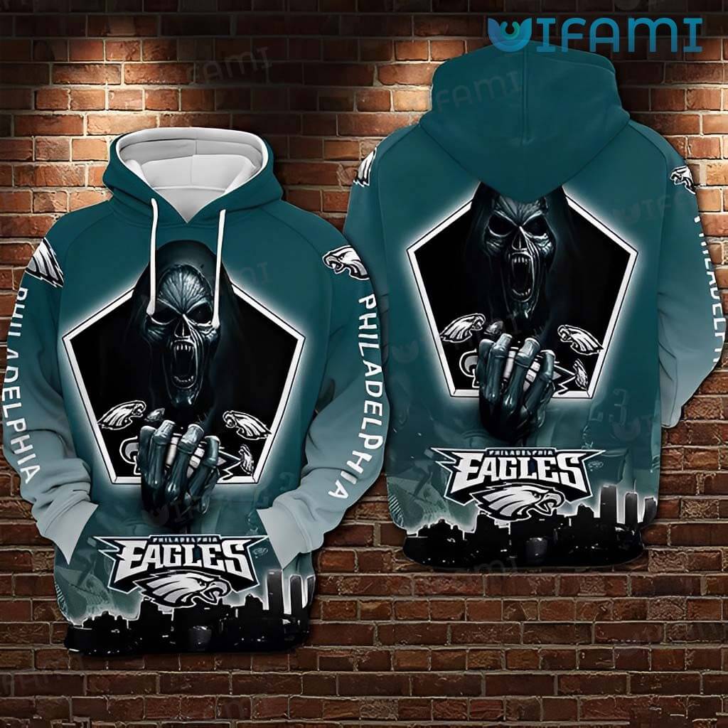 Skyline The Death Green Unique Philadelphia Eagles 3D Hoodie with Custom Print