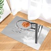 Slam Dunk Personalized Sports Basketball Grey Area Rug for Home Decoration in Living Room or Bedroom