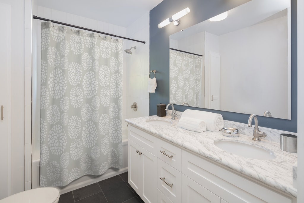 Sleek Contemporary Shower Curtain for a Modern Bathroom, 71 x 71 inch Curtain - Image 2
