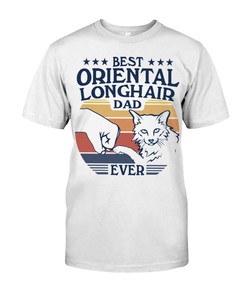 Sleek Oriental Longhair Cat T-Shirt For Men - Celebrate Your Feline Companion In Style
