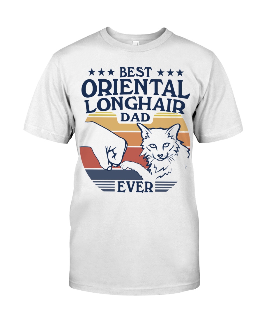 Sleek Oriental Longhair Cat T-Shirt For Men - Celebrate Your Feline Companion In Style