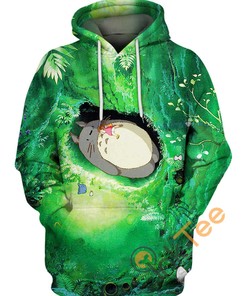 Sleeping Totoro All Over Print Hoodie in 3D