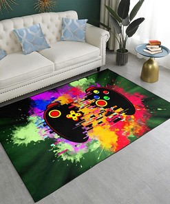 Small Gaming Area Rugs with Unique Video Games Controllers - Gamer Room Decor Bedroom Living Room Sitting-Room Rugs