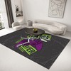 Small Non-Slip Floor Mat - Black Controller Gamepad Carpets for Kids Bedroom/Living Room