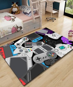 Small Non-Slip Gamer Rug for Boys' Teen Room - Video Game Area Carpet With T-Shirt, Hoodie, Sweatshirt Fun game room rugs