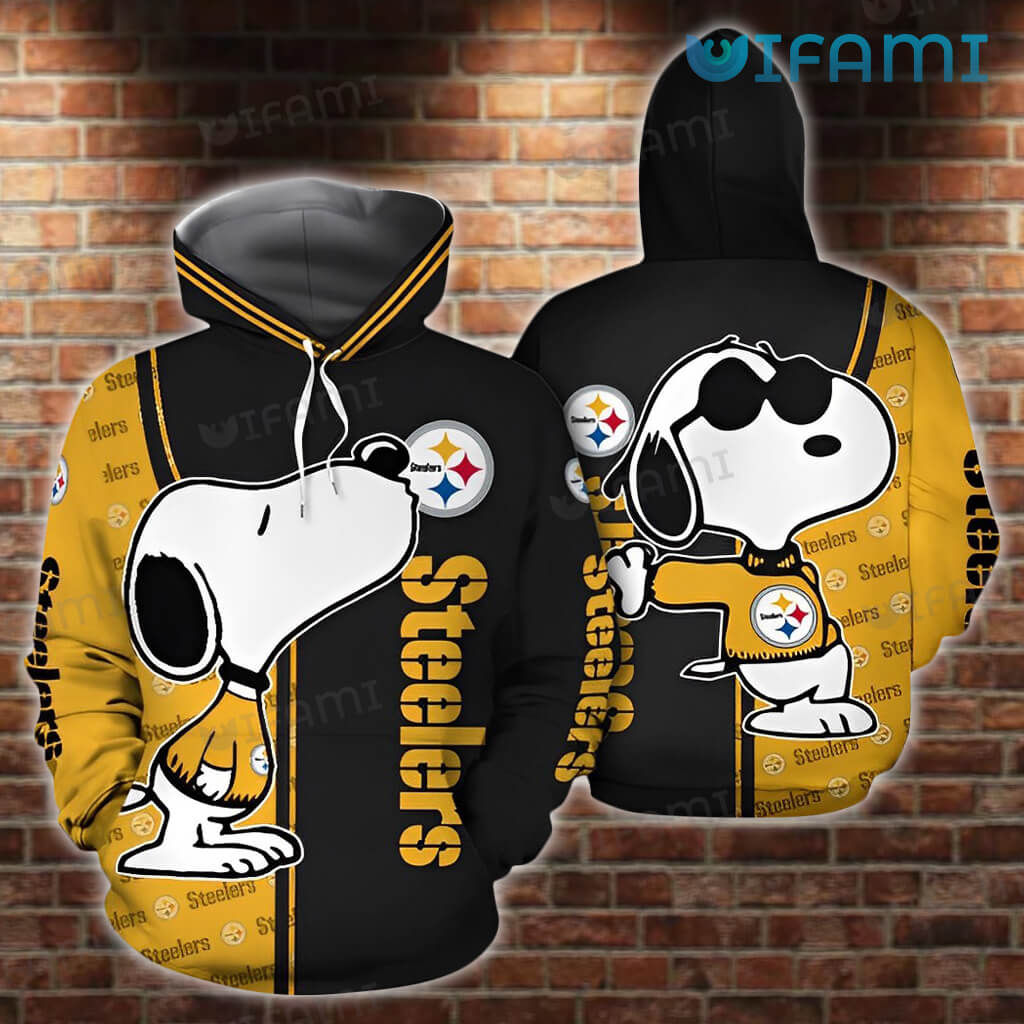 Snoopy Black Gold - Steelers All Over Print Hoodie