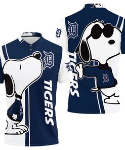 Snoopy Lover Detroit Tigers Polo Shirt with 3D Print and All Over Print Design