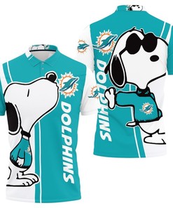 Snoopy Lover Miami Dolphins Polo Shirt with 3D Print and All Over Print Design