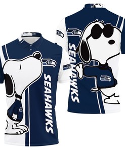 Snoopy Loves Seattle Seahawks: Personalized 3D All Over Print Polo Shirt