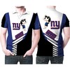 Snoopy leans on the New York Giants logo with this 3D All Over Print Polo Shirt