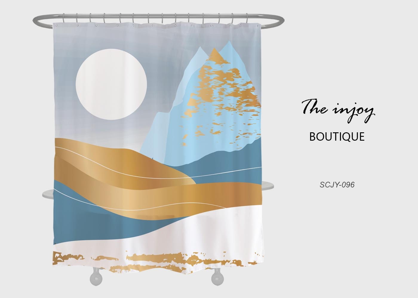 Snow Mountain Disney Shower Curtain with Hooks, a Moonlit Night and Waterproof Design, Custom Sizes for a Cozy Bathroom