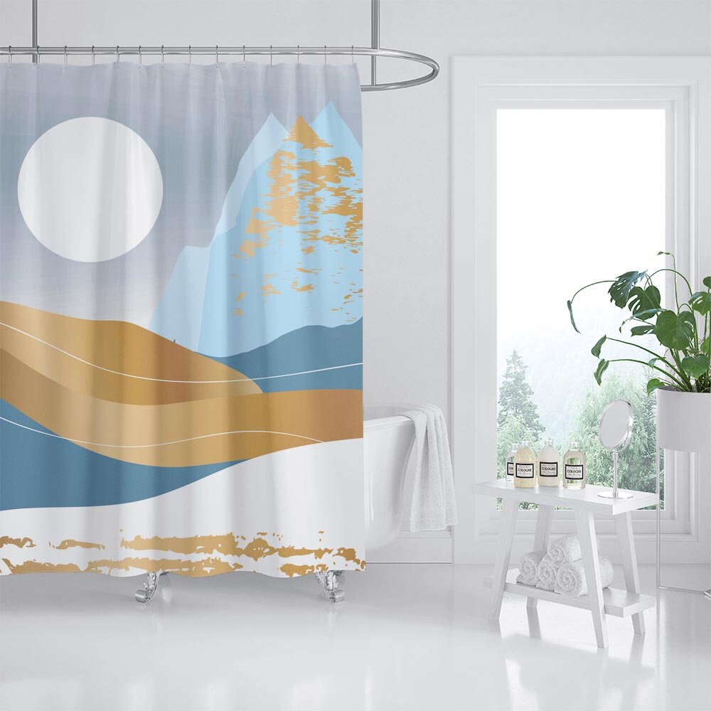 Snow Mountain Disney Shower Curtain with Hooks, a Moonlit Night and Waterproof Design, Custom Sizes for a Cozy Bathroom - Image 2