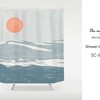 Snow Mountain and Blue Sea Shower Curtain - Waterproof and Washable for Modern Art Bathroom Decor