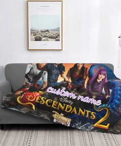 Snuggle Up in Style with Custom Name Disney Descendants Tapestry Blanket - Perfect for Any Fan