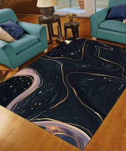 Soft 70s Pink Gold Modern Abstract Art Deco Rug for Stylish Home Decor
