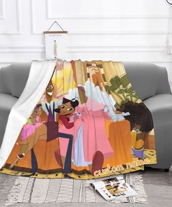 Soft Disney The Proud Family Blanket with Custom Name for Christmas Gifts
