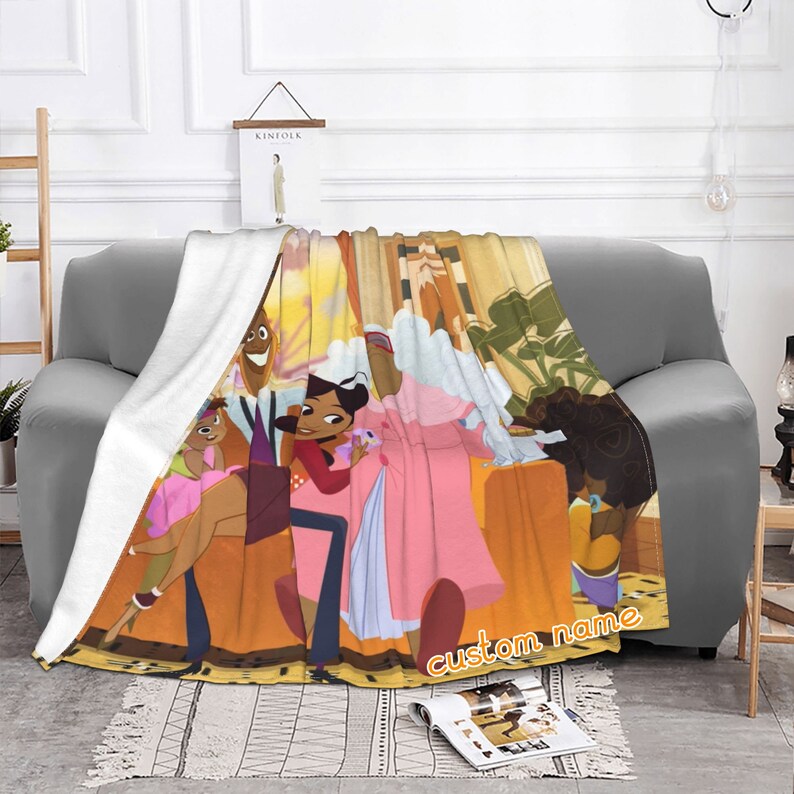 Soft Disney The Proud Family Blanket with Custom Name for Christmas Gifts - Image 2