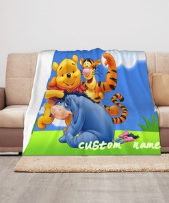 Soft Fleece Personalized Disney Eeyore Blanket for Baby Girls and Boys, Custom Name Gift