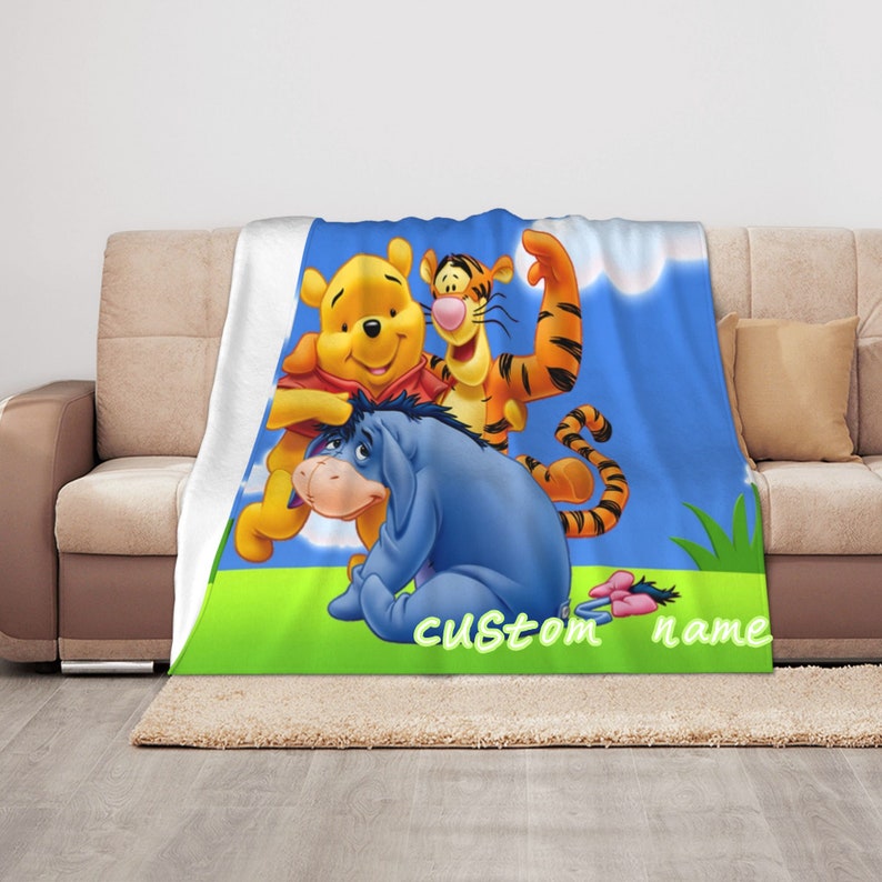 Soft Fleece Personalized Disney Eeyore Blanket for Baby Girls and Boys, Custom Name Gift - Image 2