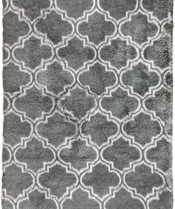 Soft Grey Trellis Modern Shag Area Rug for Comfy Living Room, Dining Room, and Bedroom Floor with Rectangular Version